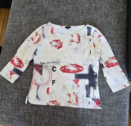 CHANCE L-Shirt Gr. 40, trendiger Print mit Lippen-Motiv