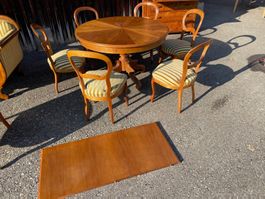 Louis Philippe Auszug Tisch 120 cm + 50 cm Stühle Nussbaum