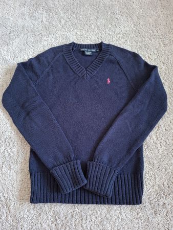 Pull col V Ralph Lauren bleu marine taille S
