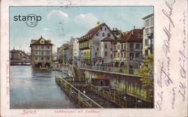1913 AK Zürich _ Rathausquai mit Rathaus