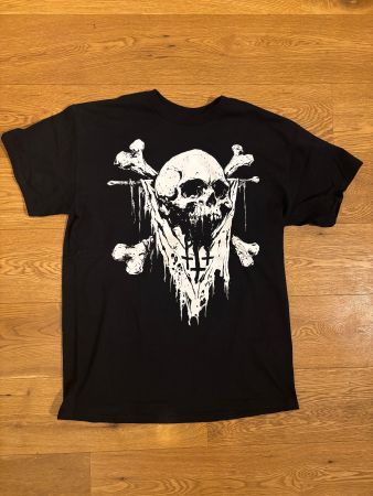Skull Totenschädel umgedr. Kreuz Pentagram Black Metal Shirt