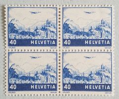 2401) F44, Flugpostmarke im 4-Block postfrisch Kt. 340.-