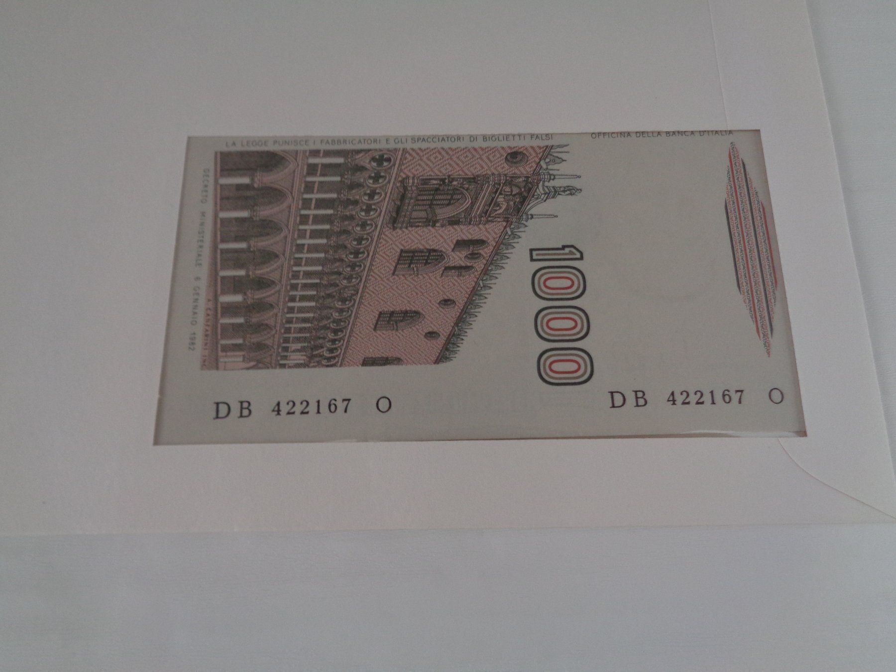 Banconote: Notenbrief- Italien 1000 Lire – Usato da Chur venduto da omonia 2
