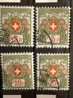 Portomarke 2B,4B,7B,5B SBK200.- Wappen+Alpenrose blaugrün P.