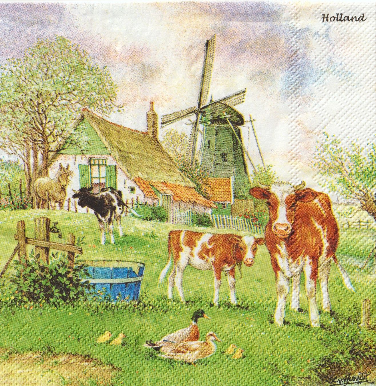 Serviettes: 2 Servietten Windmühle I – Neuf (Voir description) à Basel par Happybaer
