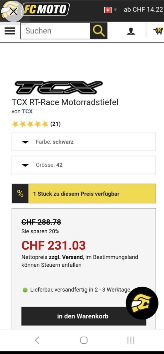 TCX Scarpe da uomo: TCX RT- race Bottes Moto taille 42 – Usato da La Chaux-de-Fonds venduto da ALVKIKO 5