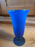 wunderbare blaue Glas Kelch Vase  25 cm Handarbeit