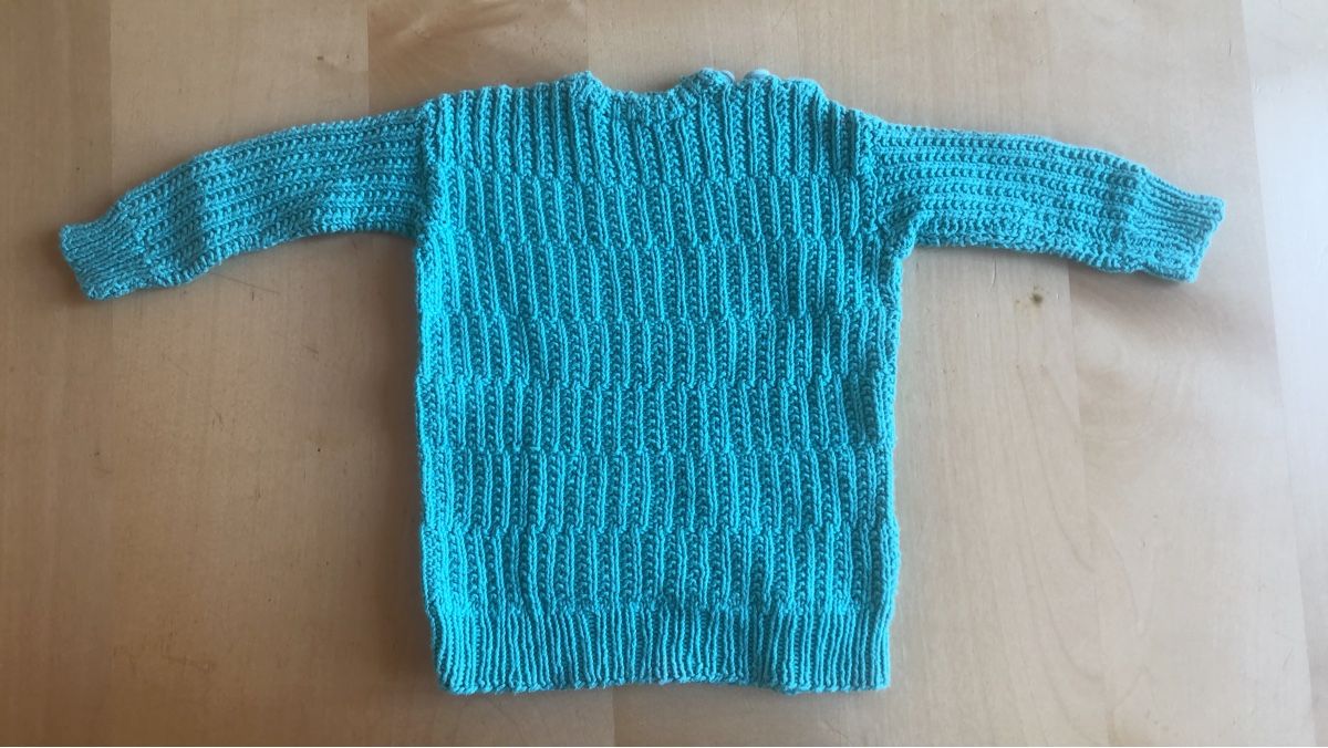 Maglioni & Felpe: Handgestrickter, warmer Pullover in Türkis, Grösse 62 – Usato da Wettingen venduto da Nini54