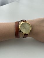 Michael Kors Damenuhr mit Lederarmband, Gold
