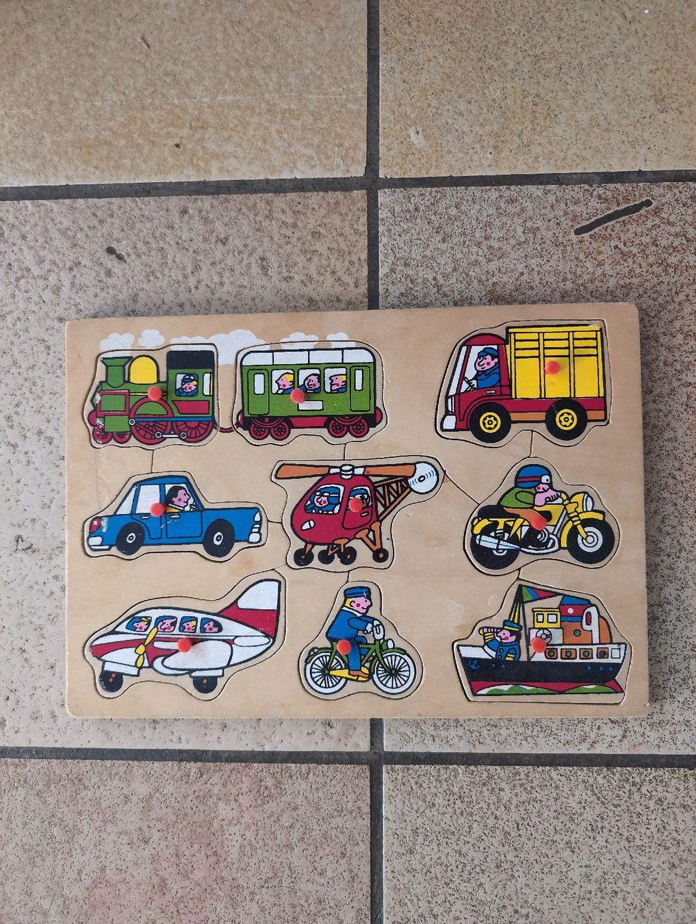 Puzzles: Holzpuzzle Verkehrsmittel 9 Teile – Gebraucht aus Buchs ZH von Fk3