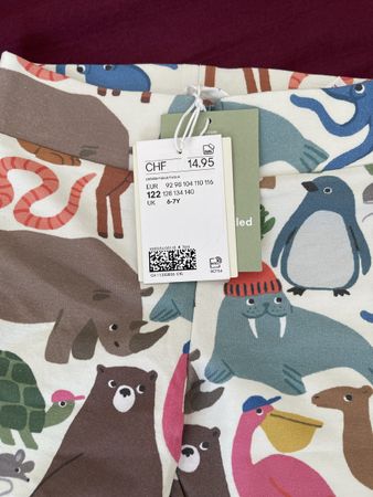 Legging H&M motif animaux multicolore taille 122 neuf