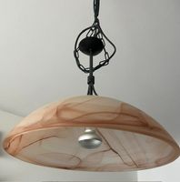 Honsel Pendelleuchte mit marmoriertem Glasschirm Ø40cm