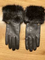 Winterhandschuhe Leder mit Pelzrand Gr. M/L, neuwertig!