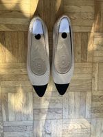 Ballerinas Grösse 39 nude/schwarz neuwertig