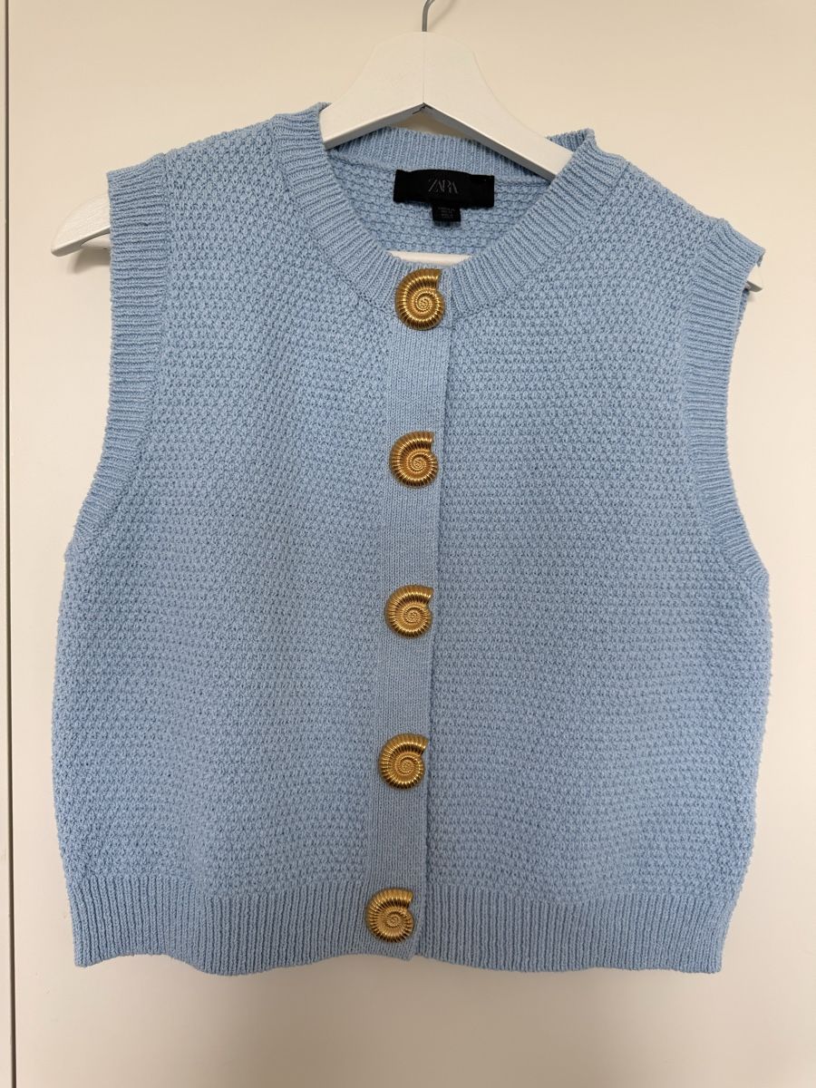 Zara Gilet & Giacche senza maniche: Zara blue waistcoat with shell detail – Usato da Uerikon venduto da kpr_t5k2