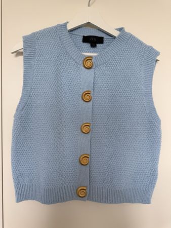 Zara blue waistcoat with shell detail