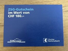 Gutschein ZSG Wert CHF 180.- (Zürichsee Schifffahrt)
