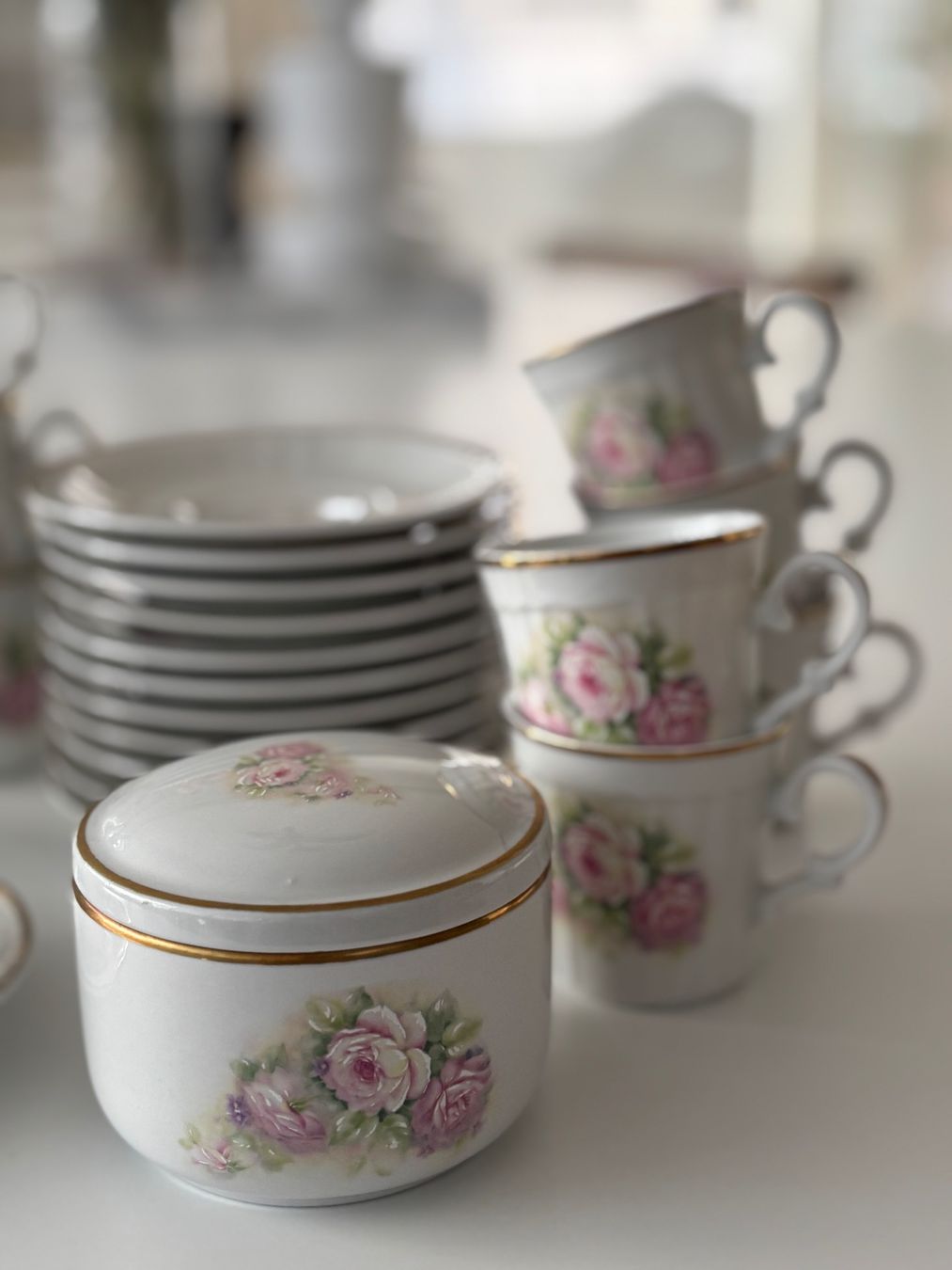 Set di piatti: 12 Espresso- oder Mokkatassen mit Unterteller von Limoges – Usato da Zürich venduto da xlxx8004