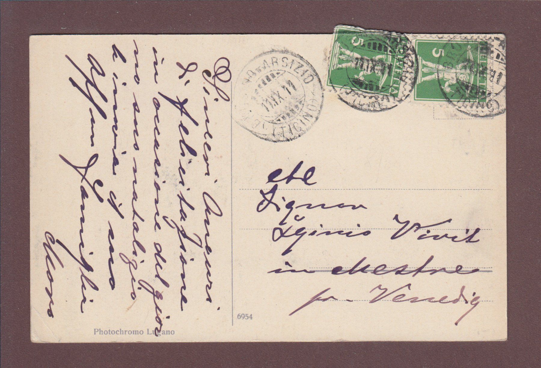 Cartoline postali: MORCOTE - Quai - Gente - 1911 – Usato da Pully venduto da nicecards 1