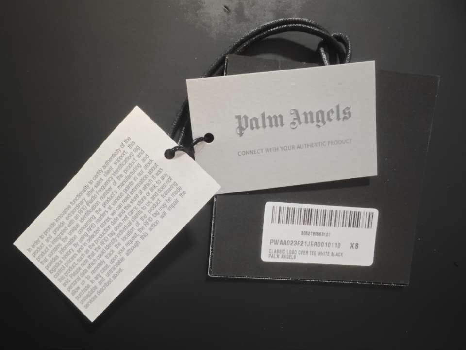 Palm Angels T-shirt: Palm Angels White Classic Logo Oversized Tee - Size XS – Usato da Steffisburg venduto da val_52y6 2