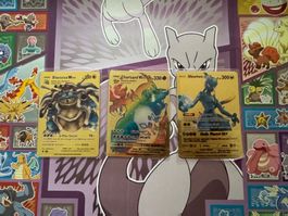 3 mal Pokémon Karten aus Metall
