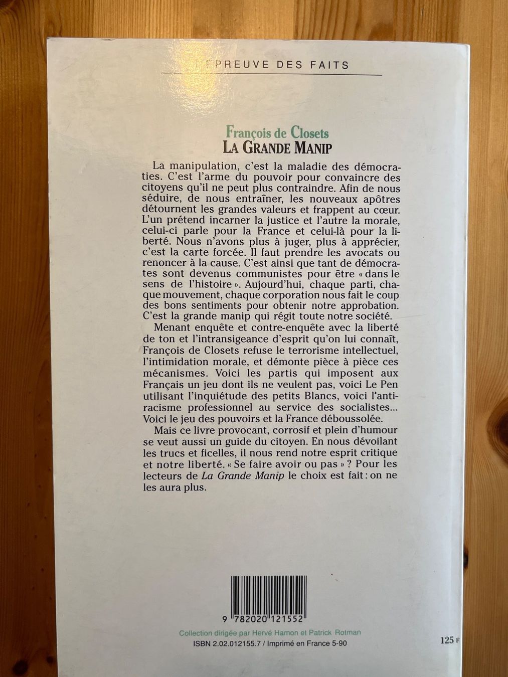 Libri: F. de Closets: "La Grande Manip" – Usato da Zürich venduto da Gurkis 1