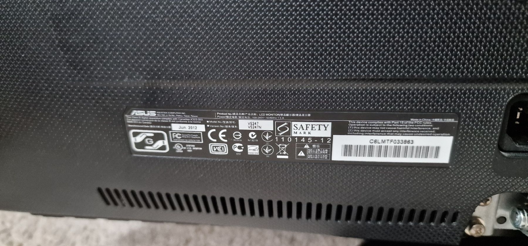 Monitor: Asus VS247 HD Monitor – Usato da Gerlafingen venduto da dulifuli 3