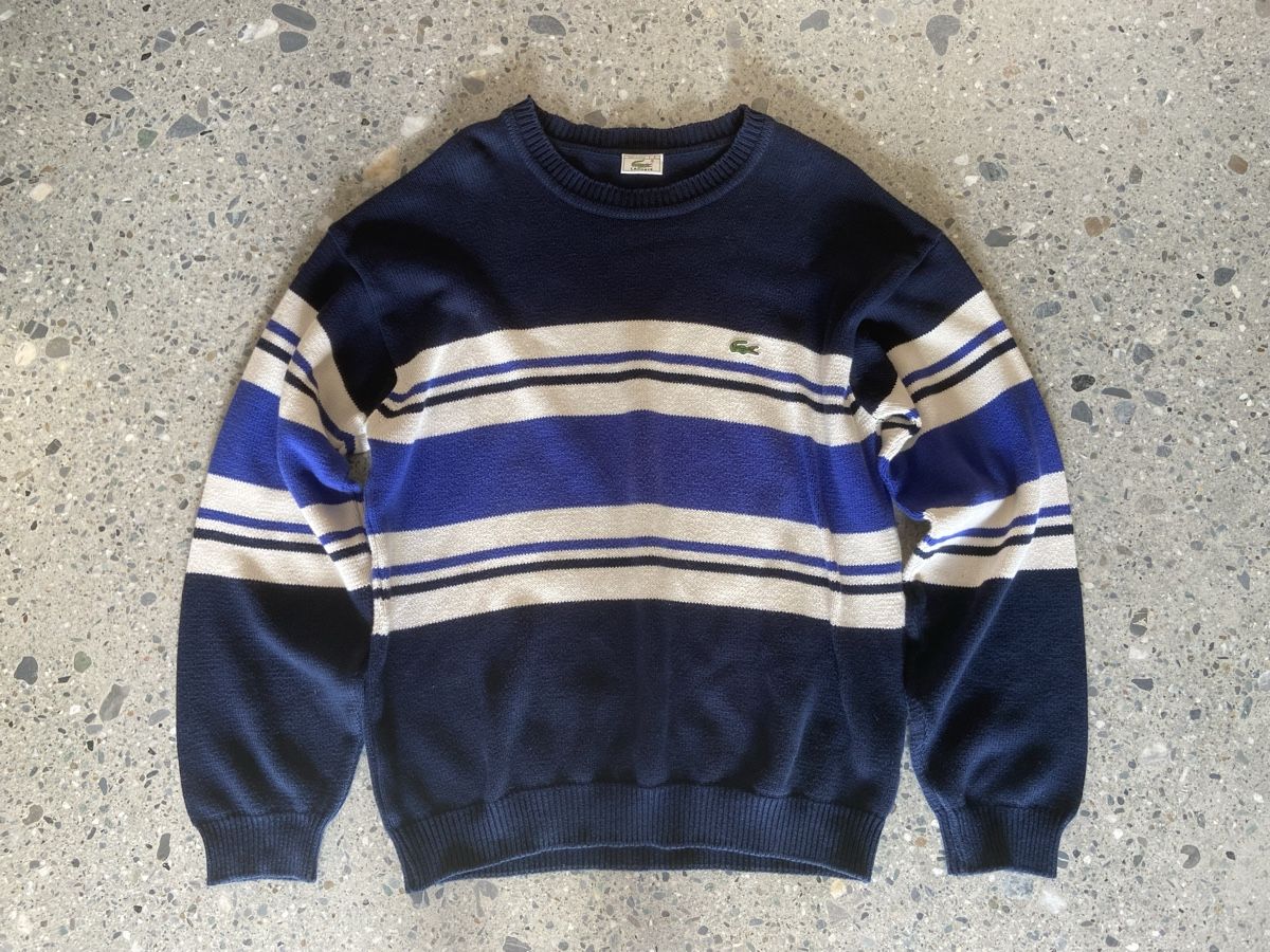 Lacoste Maglioni & Felpe: Lacoste Wollpullover gestreift blau weiss Grösse M/L – Usato da Chur venduto da gaudi201