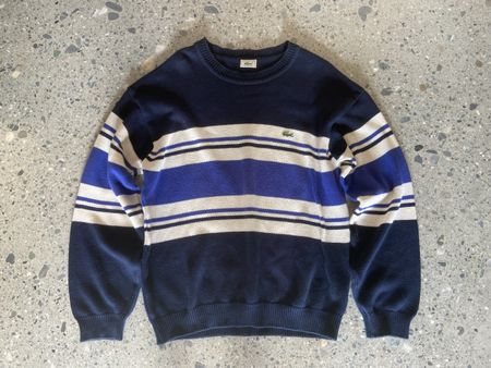 Lacoste Wollpullover gestreift blau weiss Grösse M/L