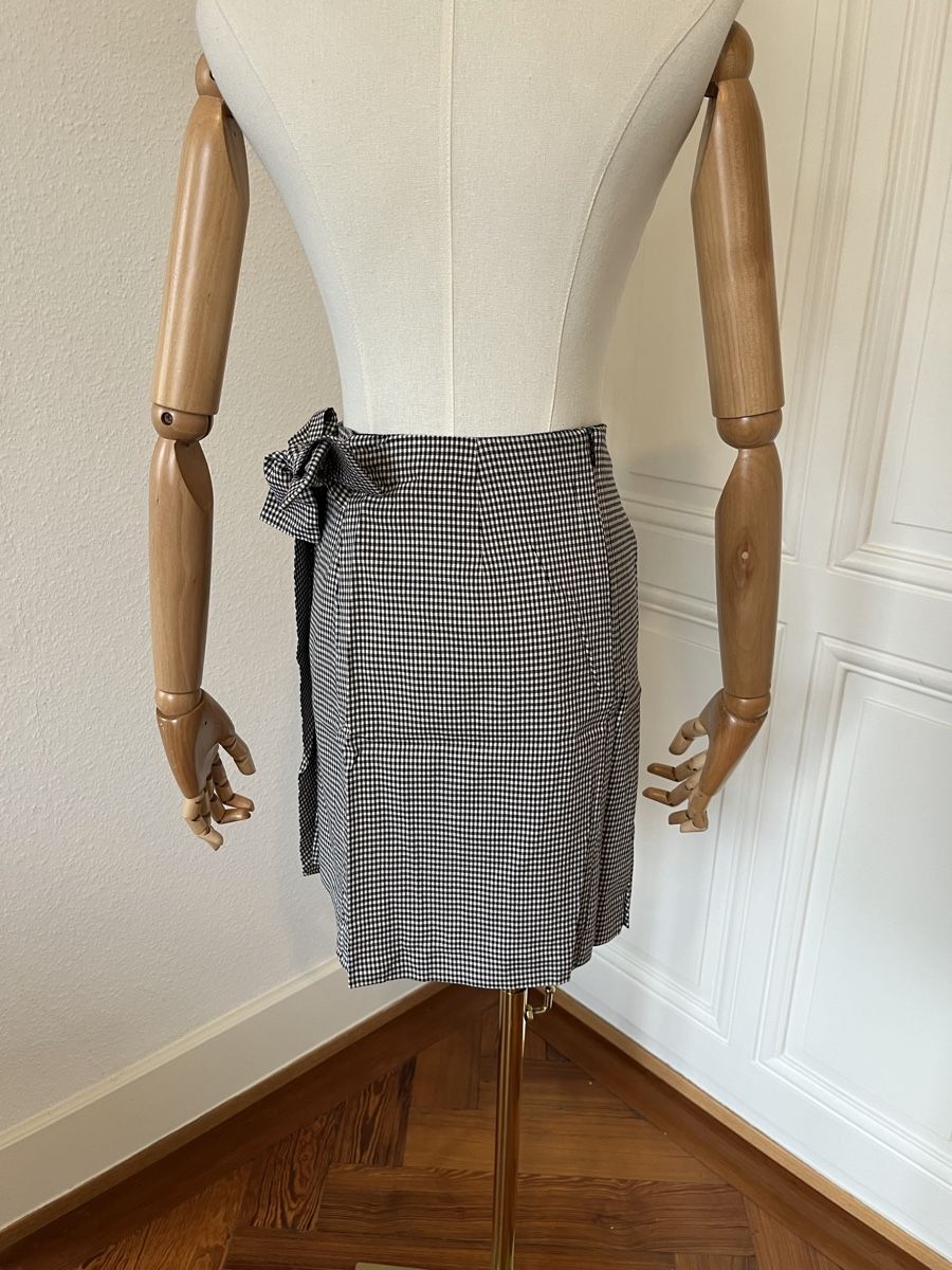 Massimo Dutti Gonne: Massimo Dutti Skirt Size 36 Gingham Bow-Tie Black/White – Usato da Mies venduto da Nib2011 1