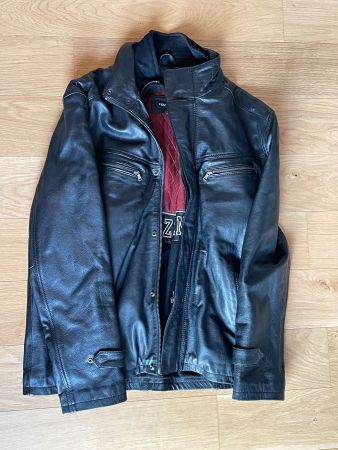 Veste en cuir VERAZZANO couleur noire taille 58