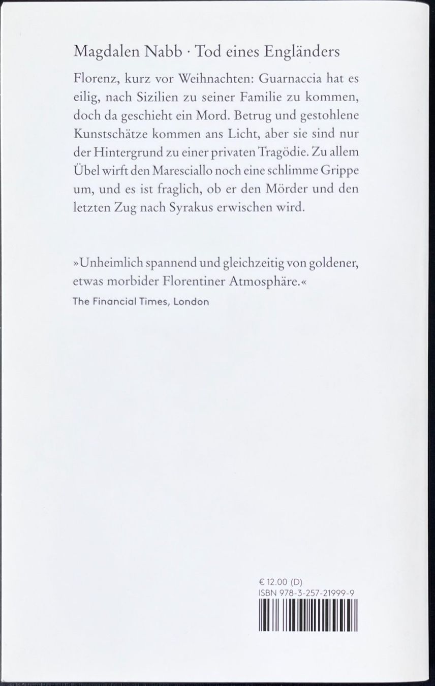 Libri: Magdalen Nabb - Tod eines Engländers – Nuovo (secondo la descrizione) da Bern venduto da frank.j.webb 1