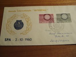 Belgien Sonderbrief 1960, Interphil, Satz Europa, gelaufen