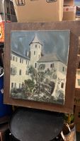 Peinture Jacques Falcou, Château, Huile sur Toile signée