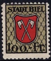 100 Fr. Fiskalmarke von BIEL / BIENNE