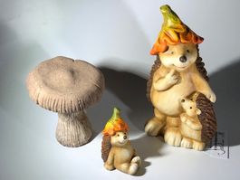 Igelfamilie 3 Teile - Keramik/Ton - Höhe 220/85/125mm - neu