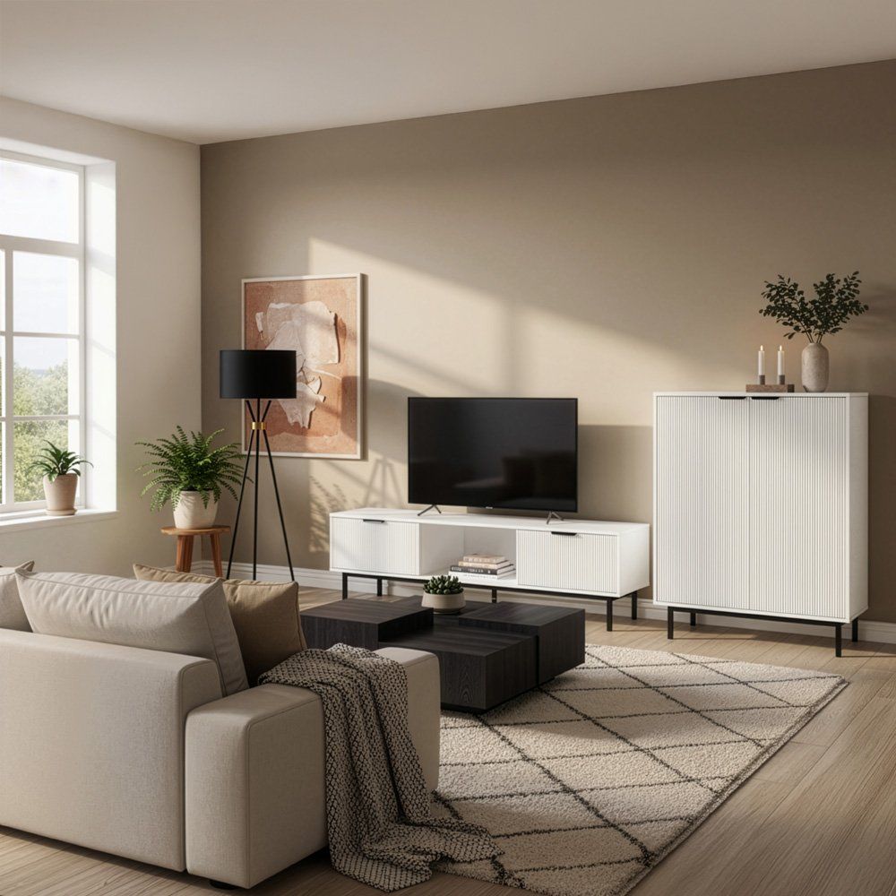 Cassettiere: Sideboard 115x90cm NALA - Weiss – Nuovo e nell'imballaggio originale da Wallenwil venduto da toesstal-vertrieb 3