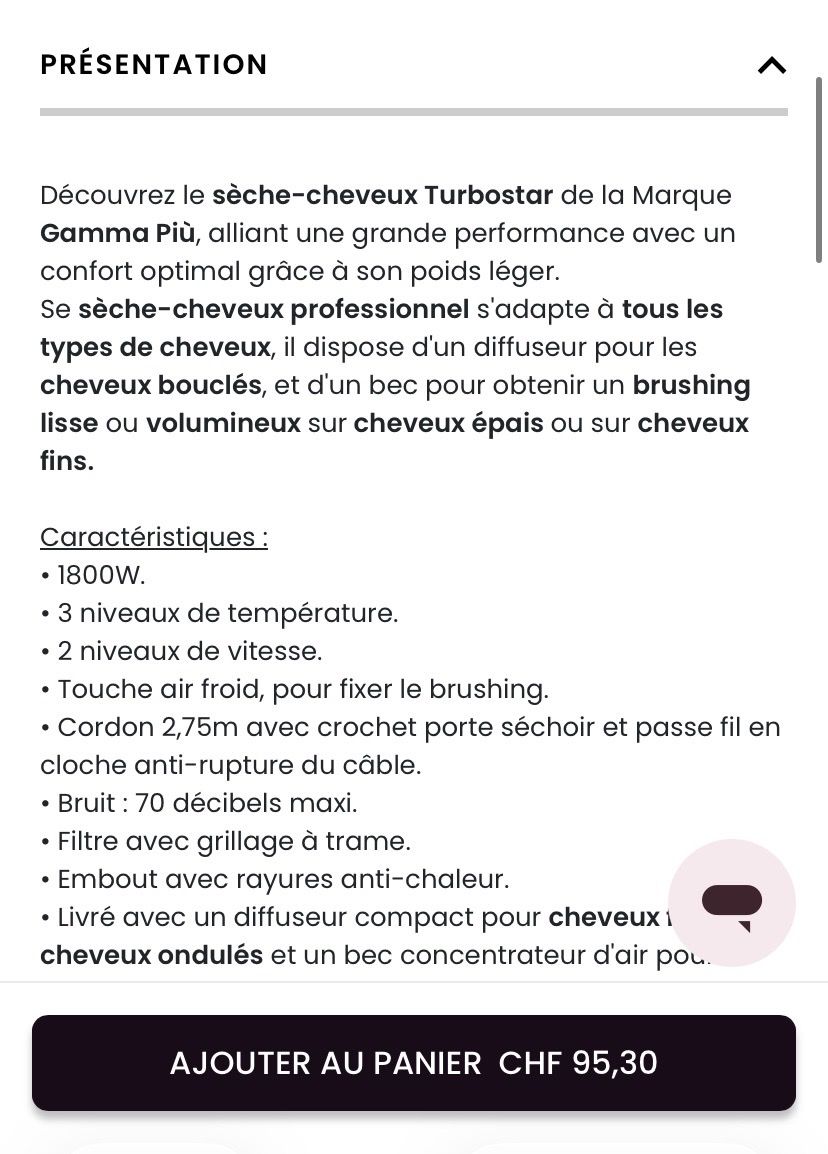 Föhn: Sèche-cheveux professionnel Gamma+ Turbostar + diffuseur  – Neu (gemäss Beschreibung) aus Genève von muj_2zmc 2