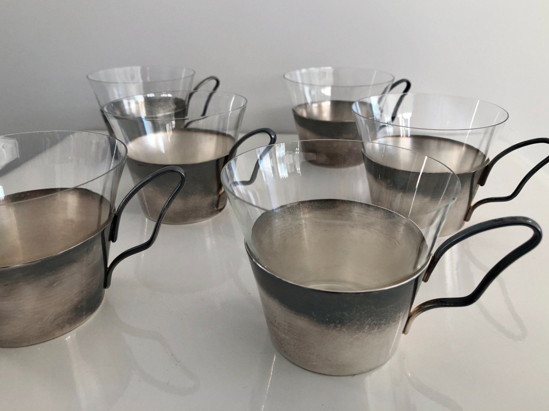 Bicchieri: Edles Glas-Metallhalter-Set – Usato da Balzers venduto da Kubus28 1