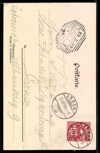Cartoline postali: Künstler-AK C.Biese: Arbon, Schloss – Usato da Berlin venduto da bartko-reher 1
