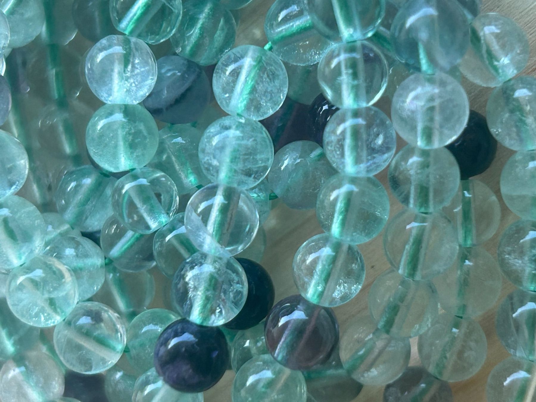 Minerali & Pietre curative: Strang echte Fluorit beads 6 mm – Nuovo e nell'imballaggio originale da Niederrohrdorf venduto da Ytobi 2