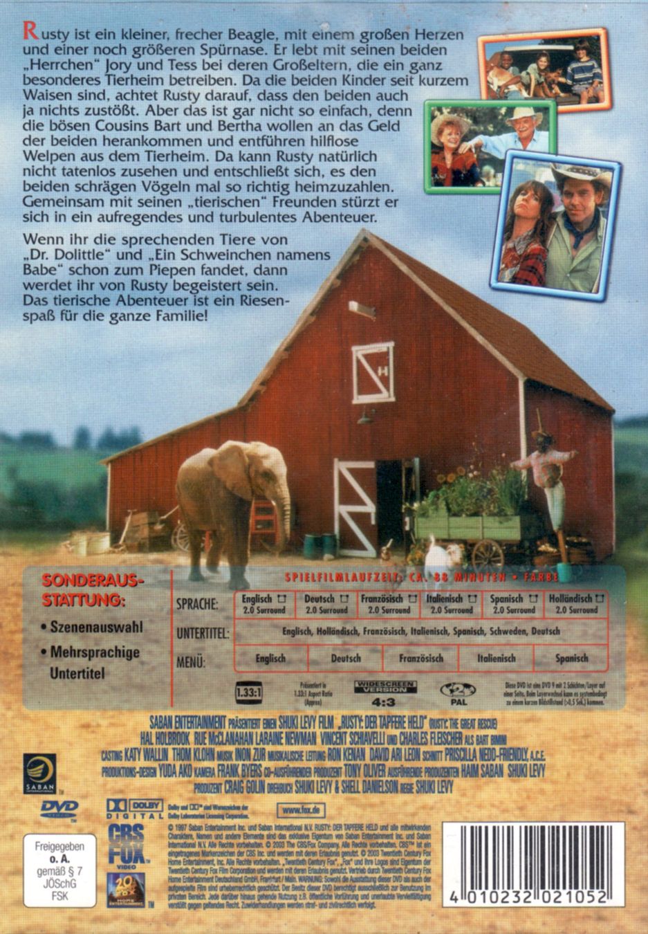 Tutti i DVDs: DVD: Rusty - Der tapfere Held (mit Hal Holbrook) – Usato da Tägerig venduto da fil_f8k6 1