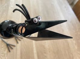 Support à bouteille oiseau en acier