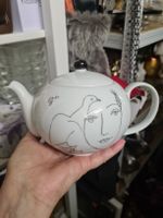 Teekanne Keramik weiss Picasso Motiv guter Zustand Neu