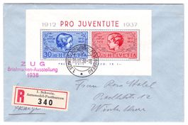 PJ-Block 1937, R-Beleg mit A-Stempel