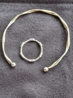 LOT, Set: Armreif & Ring, Silberlook, AISI Top Zustand L