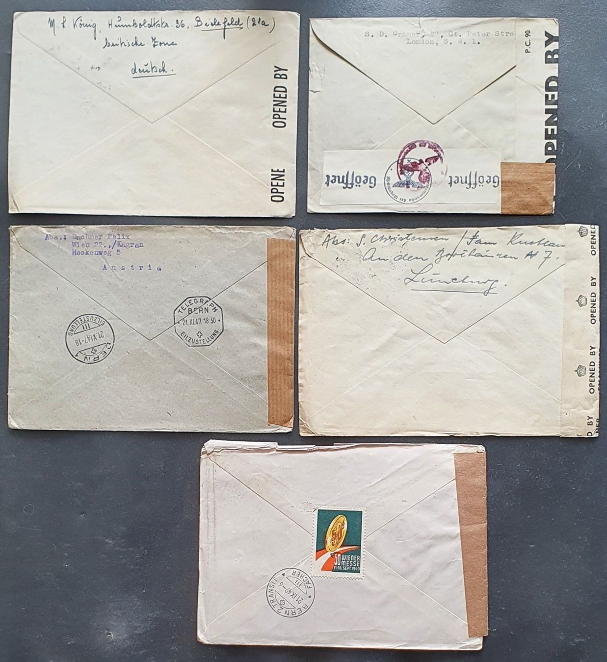 Alle Briefmarken: 5 interessante Zensurbriefe – Gebraucht aus Kreuzlingen von Rschweiz1 1