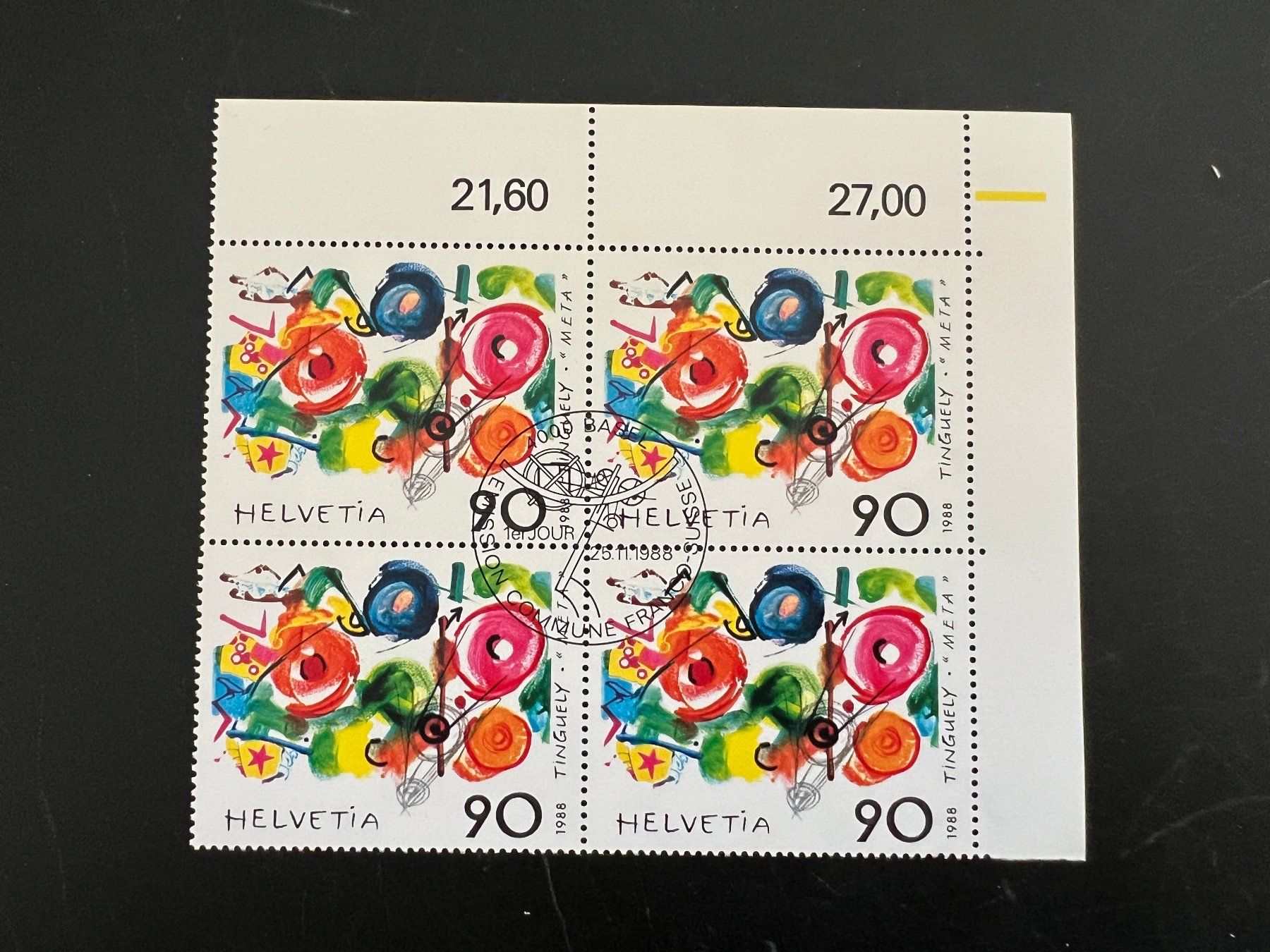 Tutti i francobolli: CH Viererblock 1985 Erstag  (3736) – Usato da Hinwil venduto da Sidi4