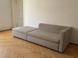 Sofa IKEA Stoffbezug waschbar Textil grau, grob