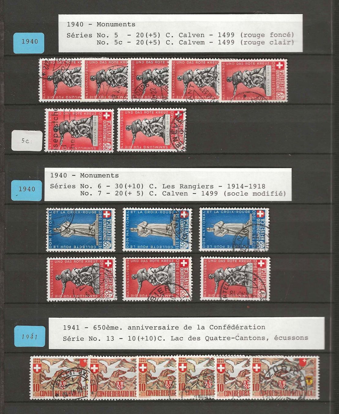 Tutti i francobolli: Pro Patria Anfangswerte auf 10 Steckseiten – Usato da Gümligen venduto da Geniusbuy 1
